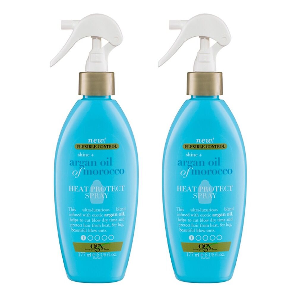 OGX Shine + Hydrate Argan Oil of Morocco Heat Protect Spray 177mL Pack of 2