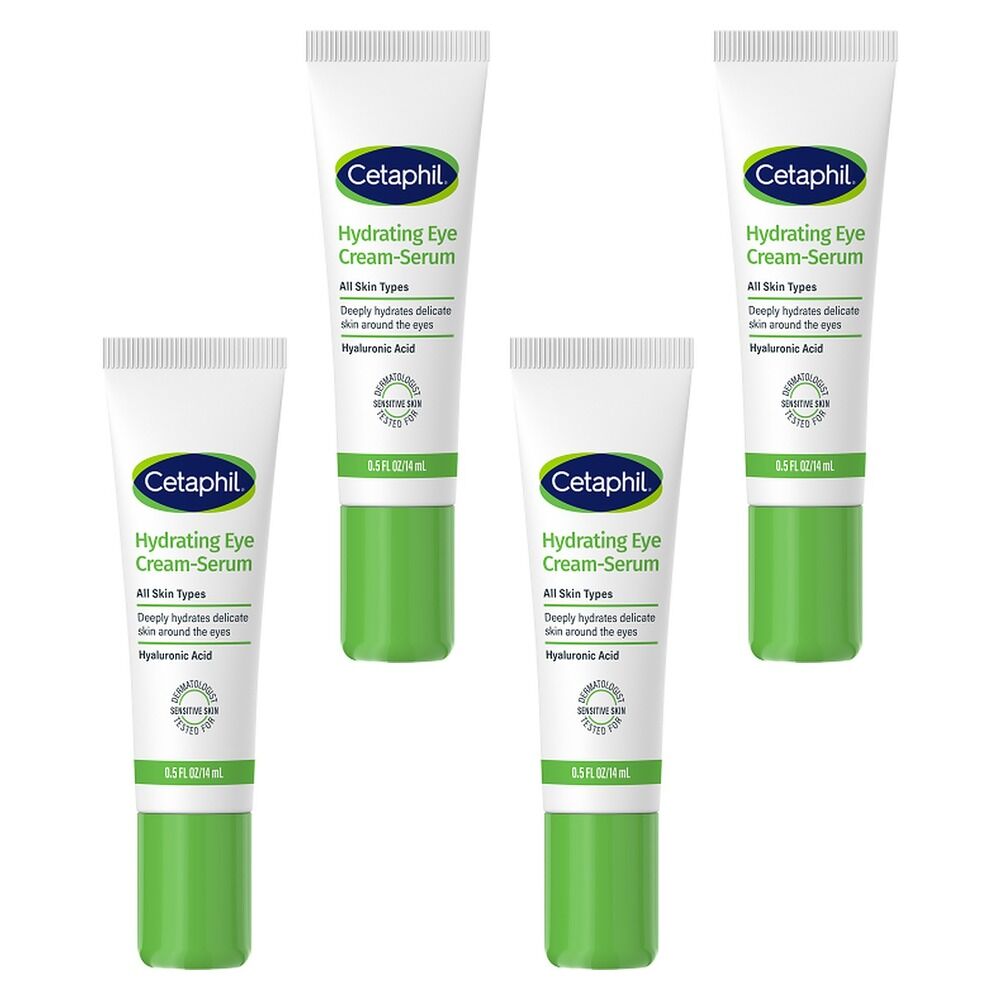 Cetaphil Hydrating Eye Cream-Serum with Hyaluronic Acid 14mL Pack of 4