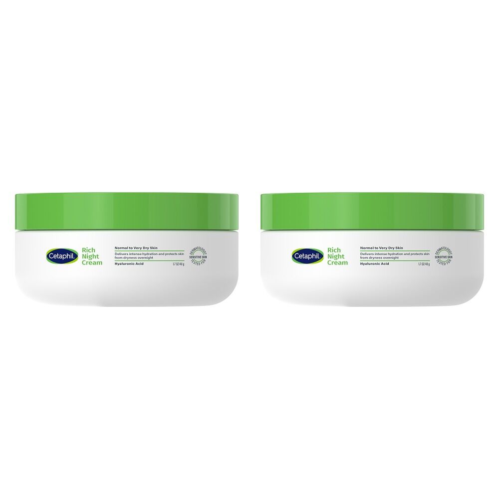 Cetaphil Rich Hydrating Night Cream with Hyaluronic Acid 48g Pack of 2