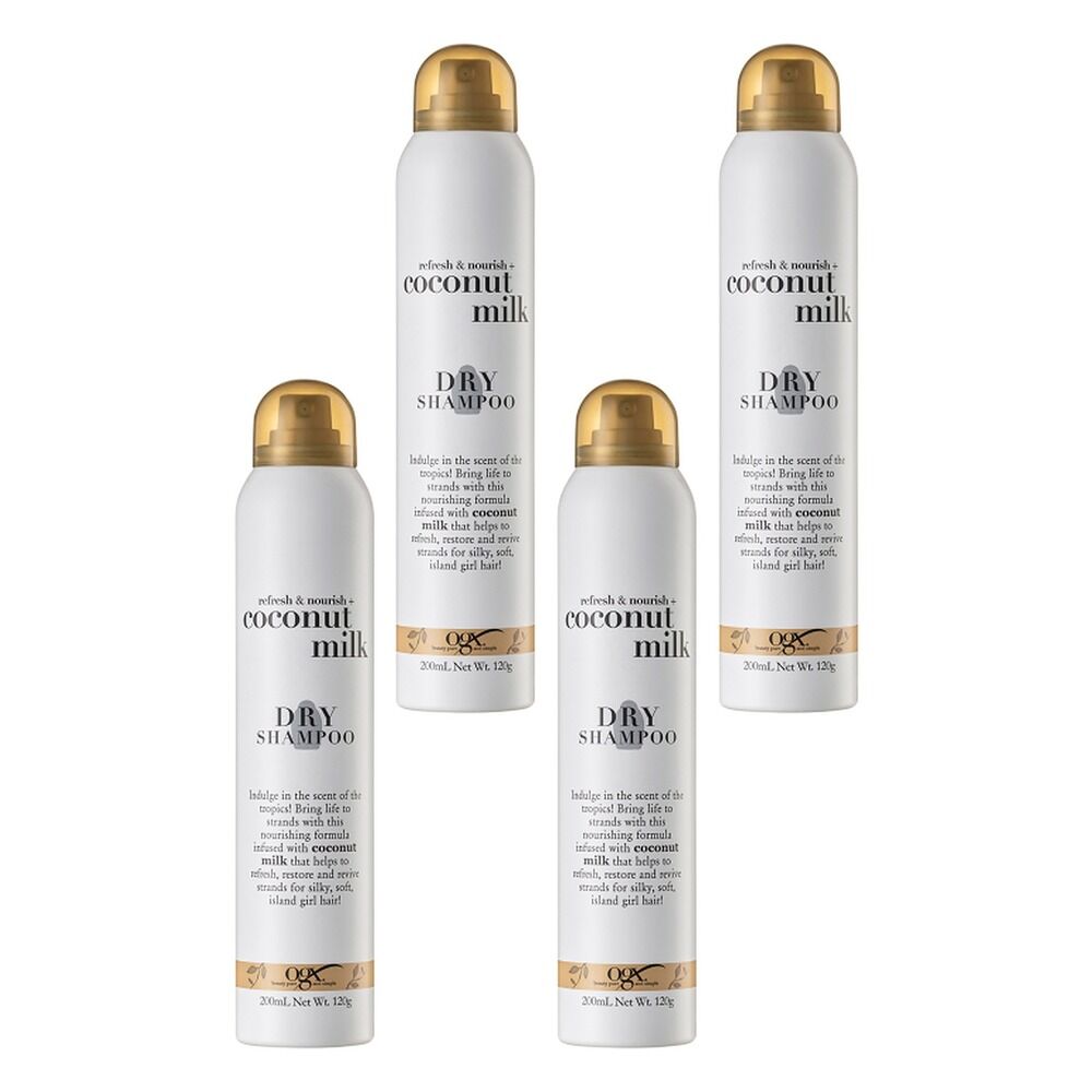 OGX Refresh & Nourish+ Coconut Milk Dry Shampoo All Hair Types 200mL Pack of 4