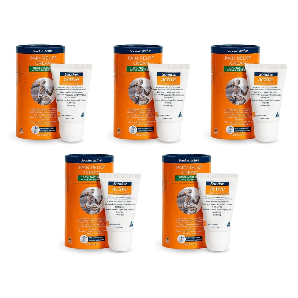 Soodox Active Pain Relief Cream 50g Pack of 5