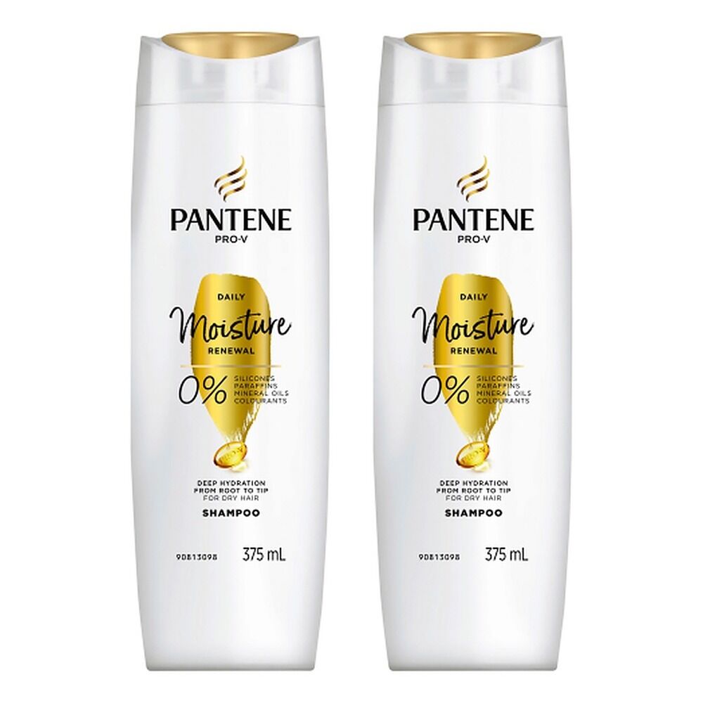 Pantene Pro-V Daily Moisture Renewal Shampoo for Dry Hair 375mL Pack of 2