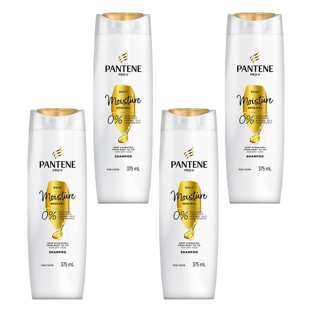 Pantene Pro-V Daily Moisture Renewal Shampoo for Dry Hair 375mL Pack of 4