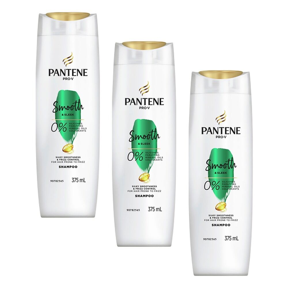 Pantene Pro-V Smooth & Sleek Shampoo 375mL Pack of 3