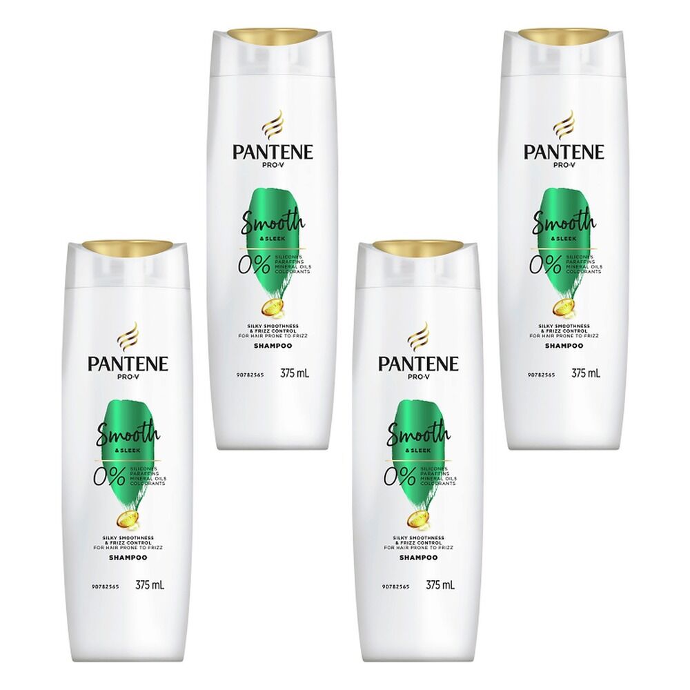 Pantene Pro-V Smooth & Sleek Shampoo 375mL Pack of 4