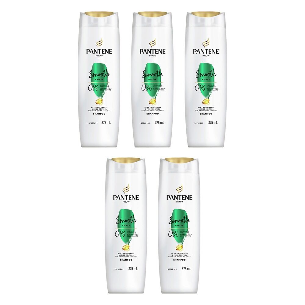 Pantene Pro-V Smooth & Sleek Shampoo 375mL Pack of 5