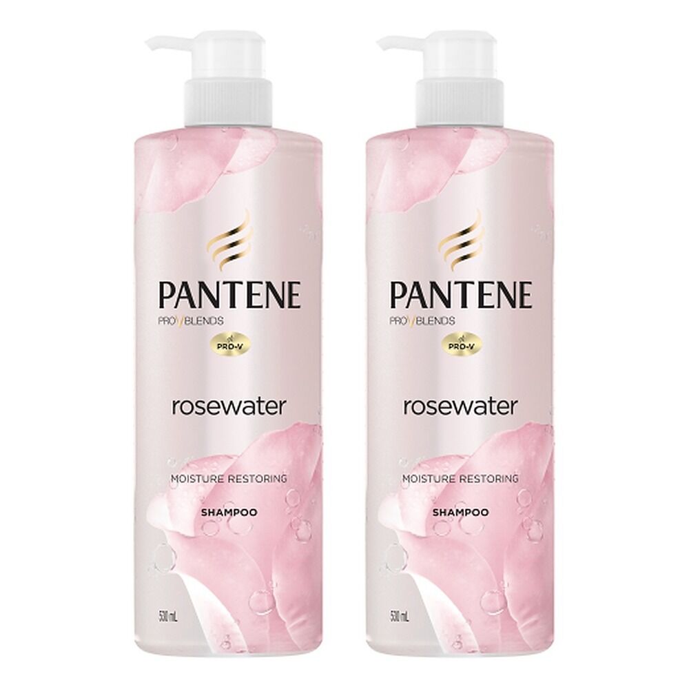 Pantene Pro-V Blends Rosewater Moisture Restoring Shampoo 530mL Pack of 2