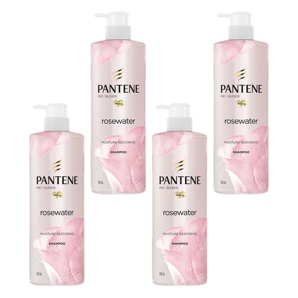 Pantene Pro-V Blends Rosewater Moisture Restoring Shampoo 530mL Pack of 4