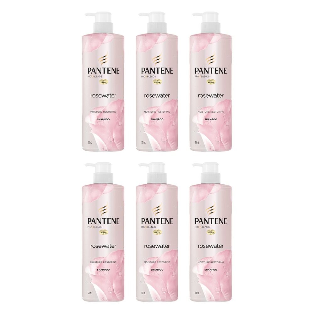 Pantene Pro-V Blends Rosewater Moisture Restoring Shampoo 530mL Pack of 6