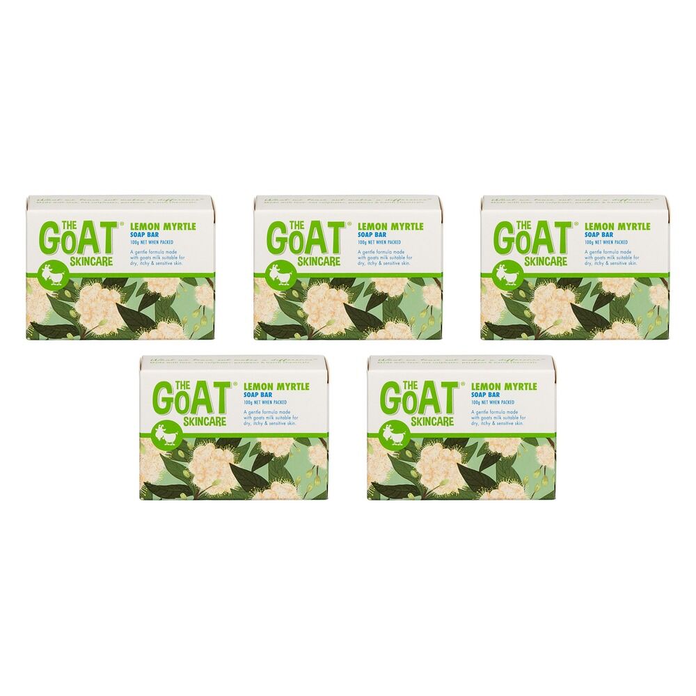 The Goat Skincare Soap Bar with Lemon Myrtle 100g x 12 Bundle of 5
