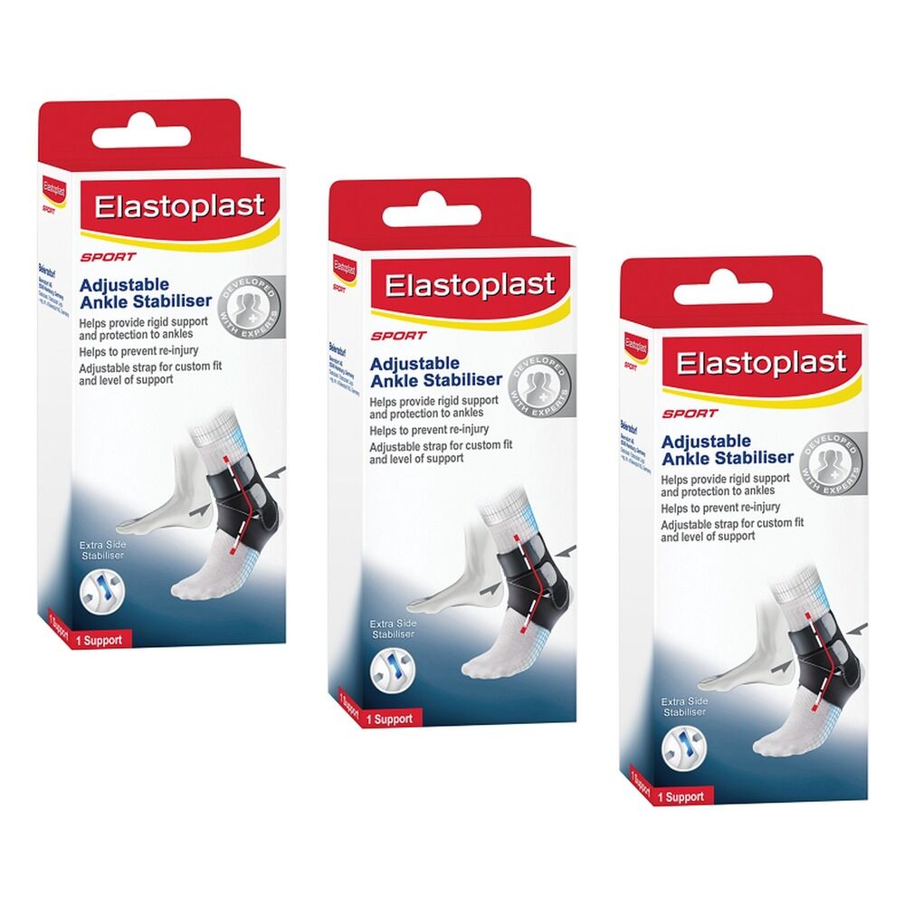 Elastoplast Sport Adjustable Ankle Stabiliser Pack of 3