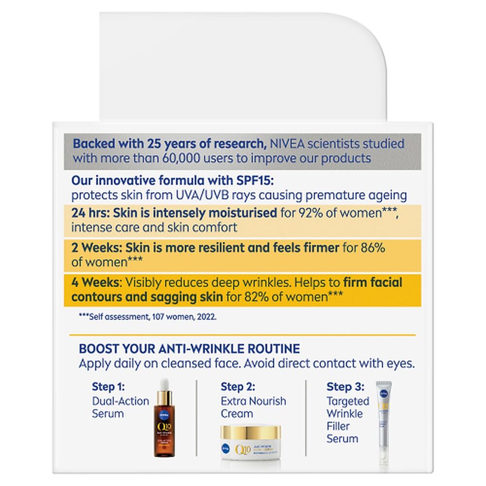 NIVEA Q10 Anti-Wrinkle + Replenishing Mature Day Cream SPF15 50mL