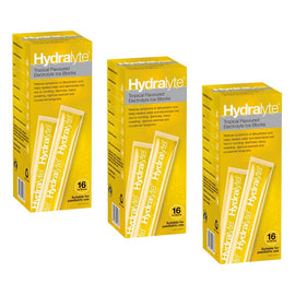 Hydralyte Tropical Flavoured Electrolyte Ice Blocks 16 Pack Bundle of 3
