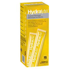 Hydralyte Tropical Flavoured Electrolyte Ice Blocks 16 Pack