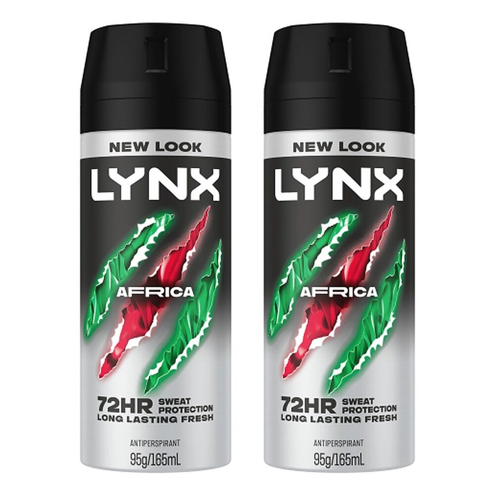 Lynx Antiperspirant Aerosol Africa 165mL Pack of 2