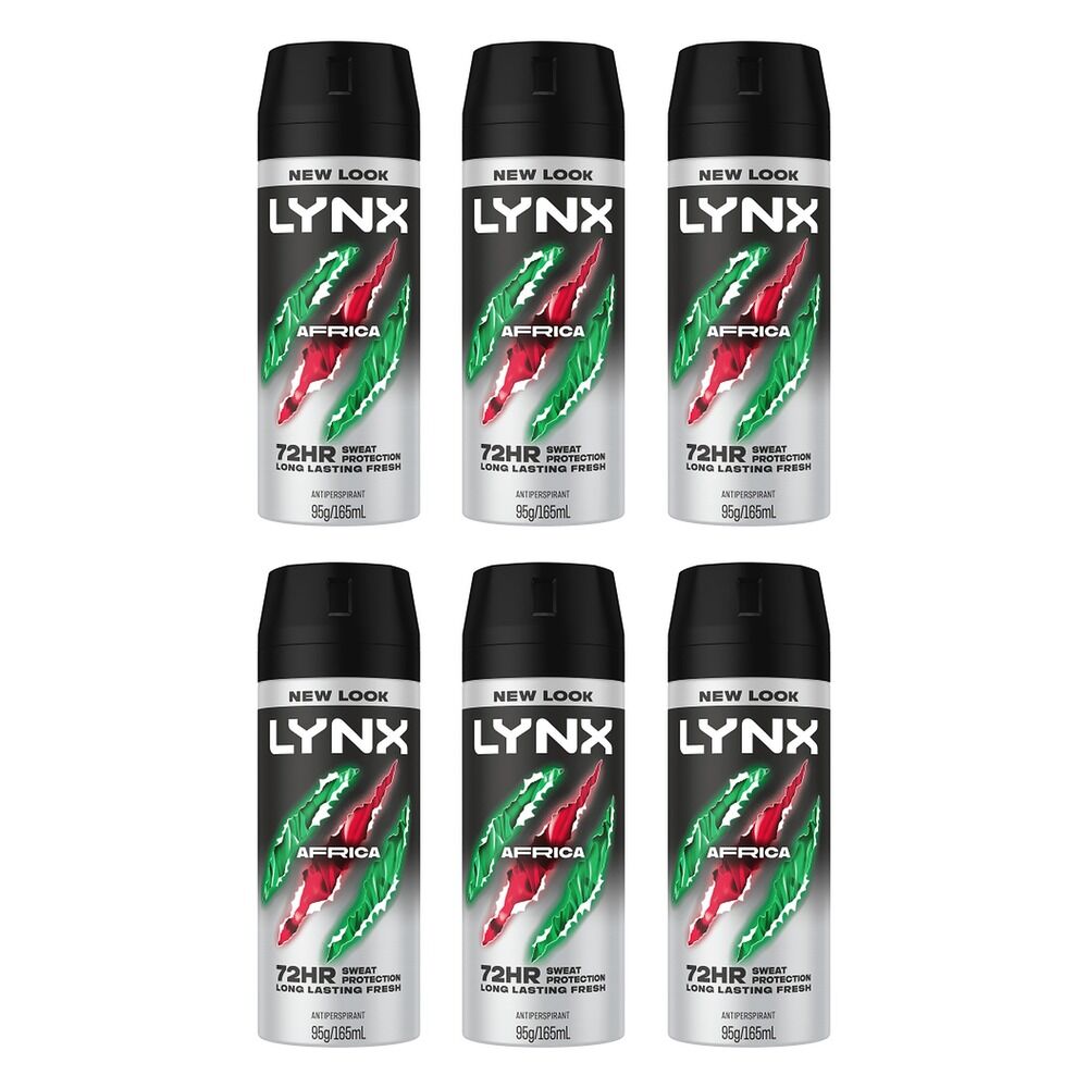 Lynx Antiperspirant Aerosol Africa 165mL Pack of 6