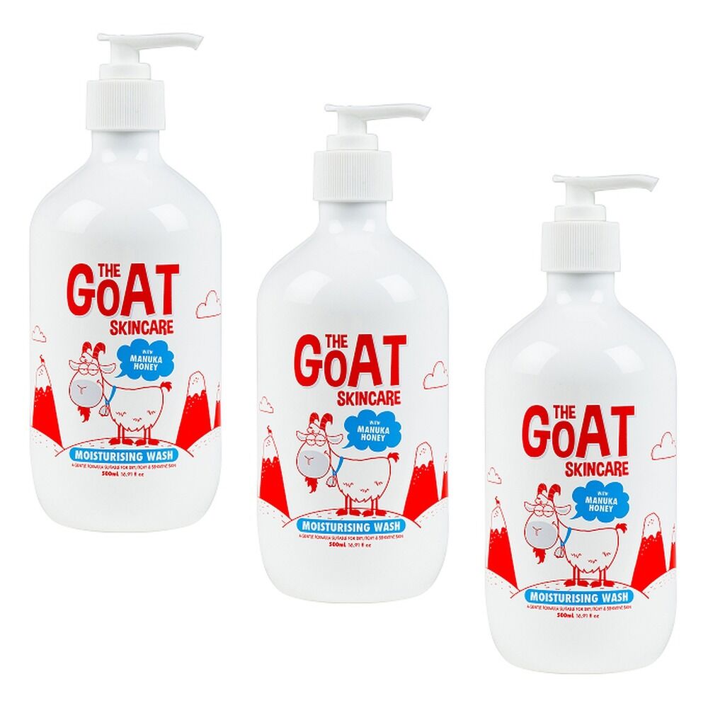 The Goat Skincare Moisturising Wash with Manuka Honey 500mL Pack of 3