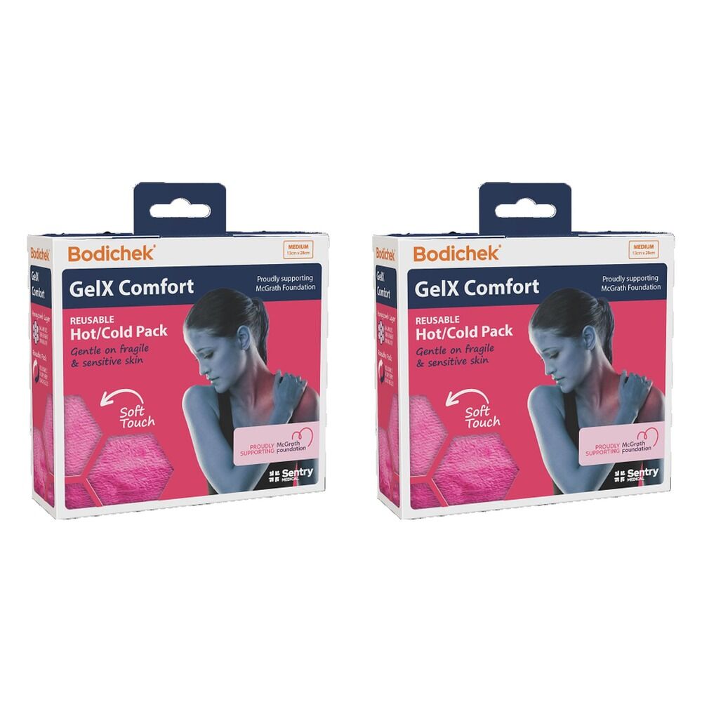 Bodichek Gel X Comfort Heat/Cold Pack, Medium, 13x28cm Bundle of 2