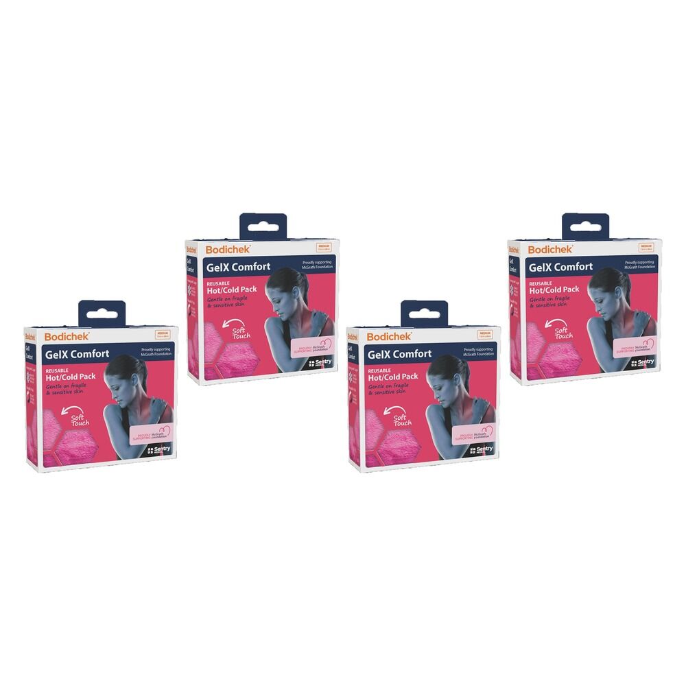 Bodichek Gel X Comfort Heat/Cold Pack, Medium, 13x28cm Bundle of 4