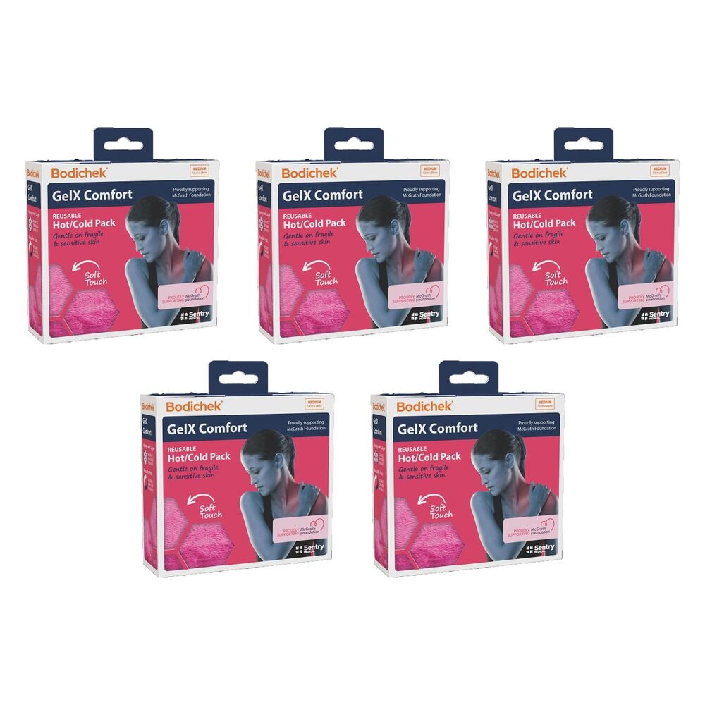 Bodichek Gel X Comfort Heat/Cold Pack, Medium, 13x28cm Bundle of 5