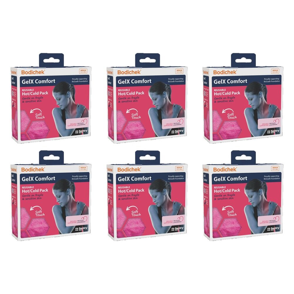 Bodichek Gel X Comfort Heat/Cold Pack, Medium, 13x28cm Bundle of 6
