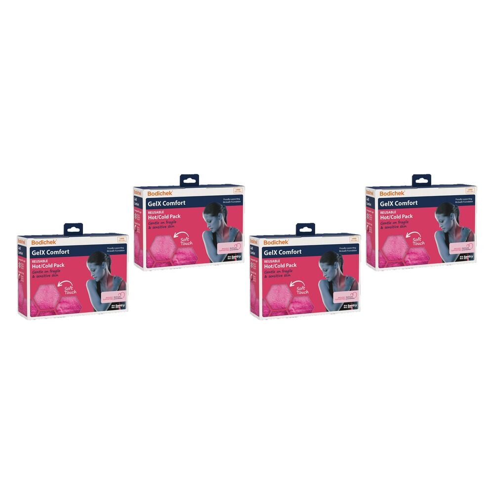 Bodichek Gel X Comfort Heat/Cold Pack, Large, 18x28cm Bundle of 4