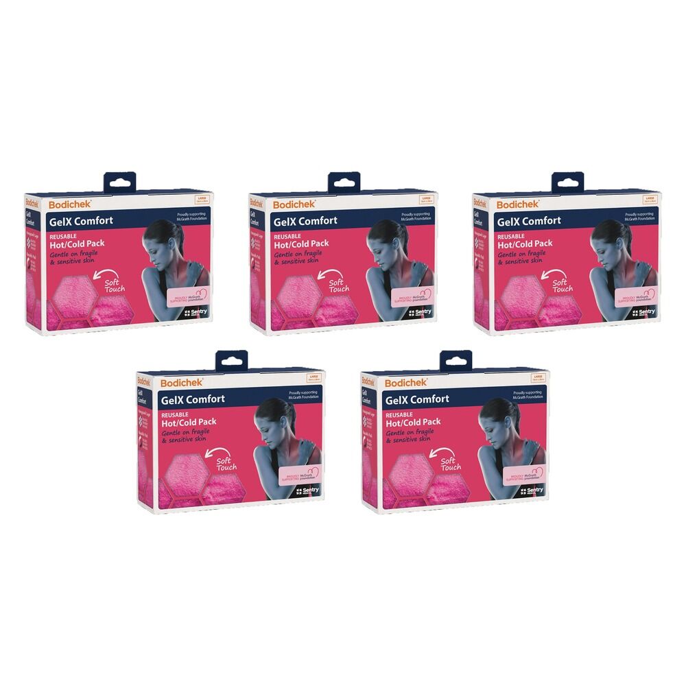 Bodichek Gel X Comfort Heat/Cold Pack, Large, 18x28cm Bundle of 5