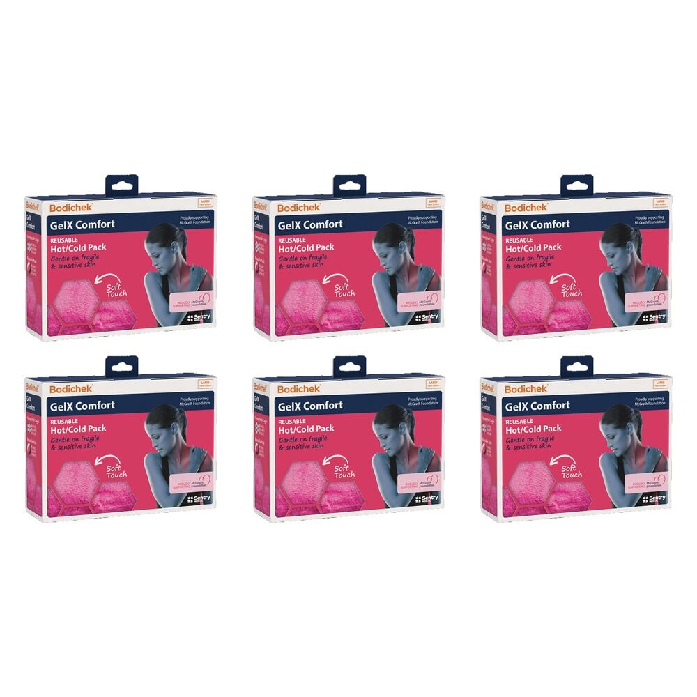 Bodichek Gel X Comfort Heat/Cold Pack, Large, 18x28cm Bundle of 6