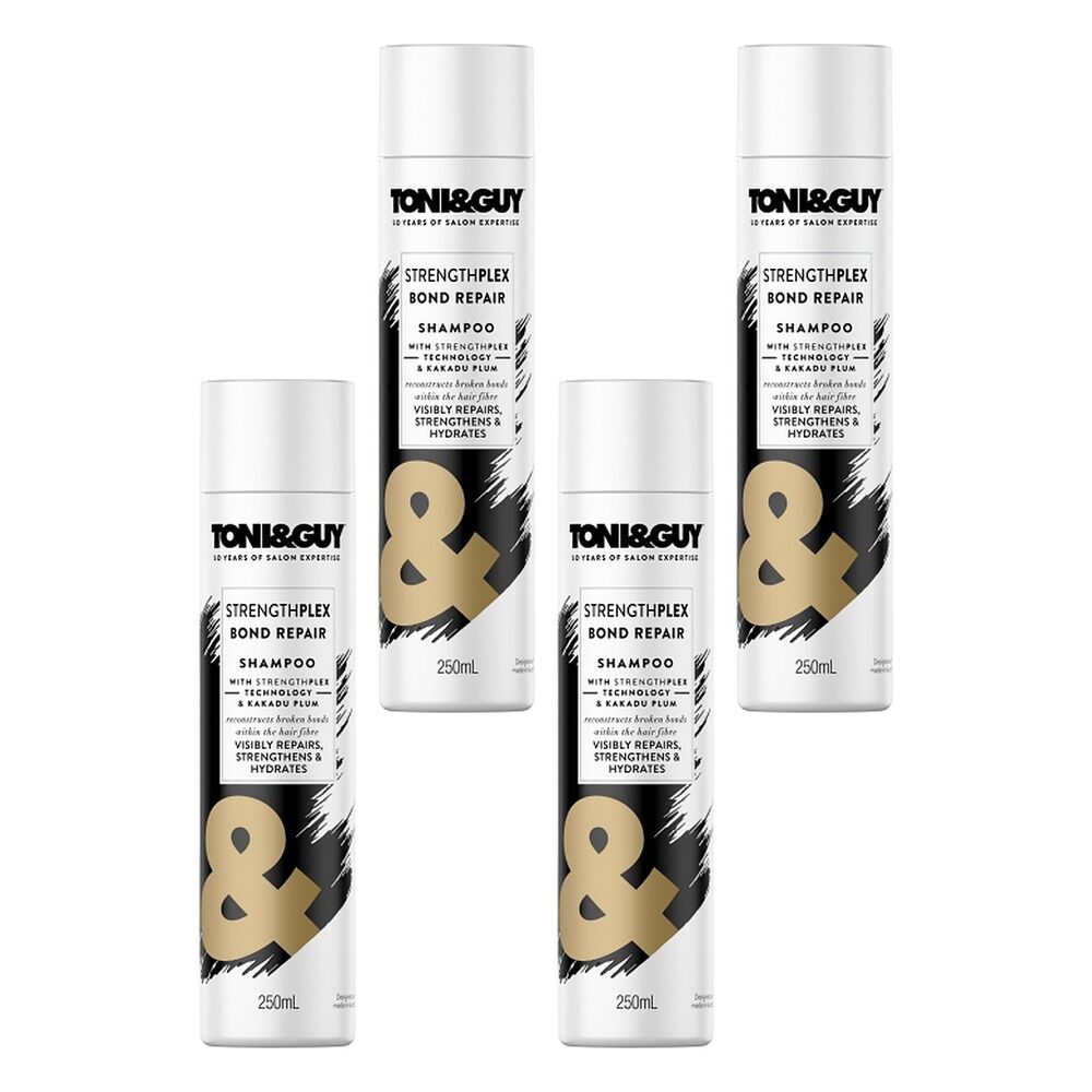 Toni & Guy StrengthPlex Bond Repair Shampoo 250mL Pack of 4