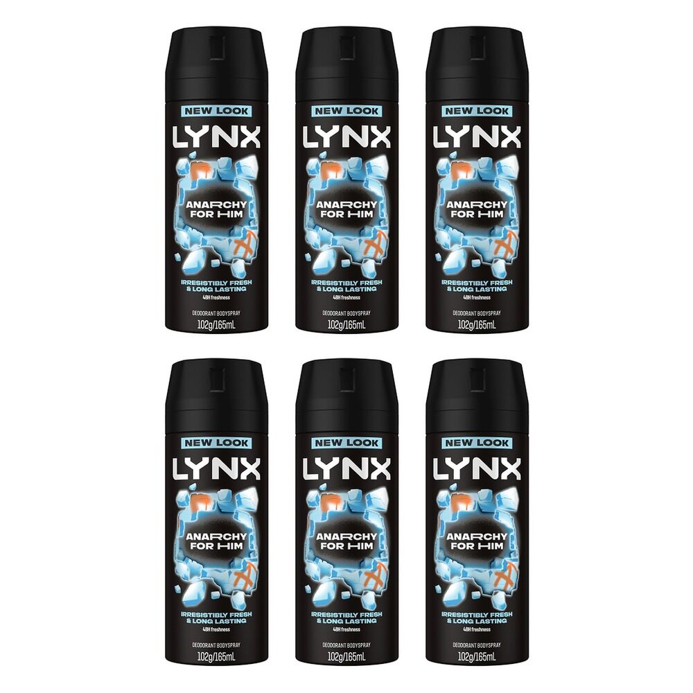 Lynx Deodorant Aerosol Anarchy 165mL Pack of 6