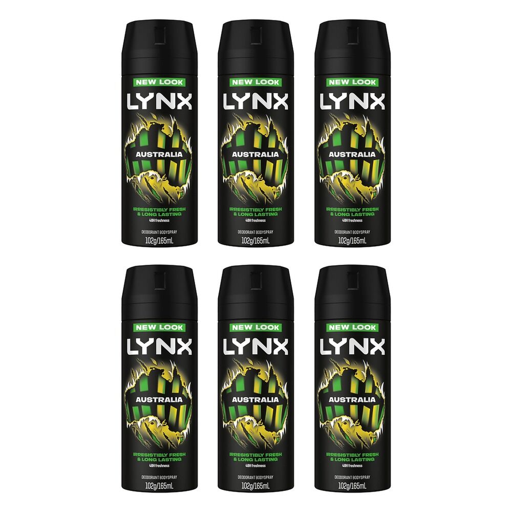 Lynx Deodorant Aerosol Australia 165mL Pack of 6