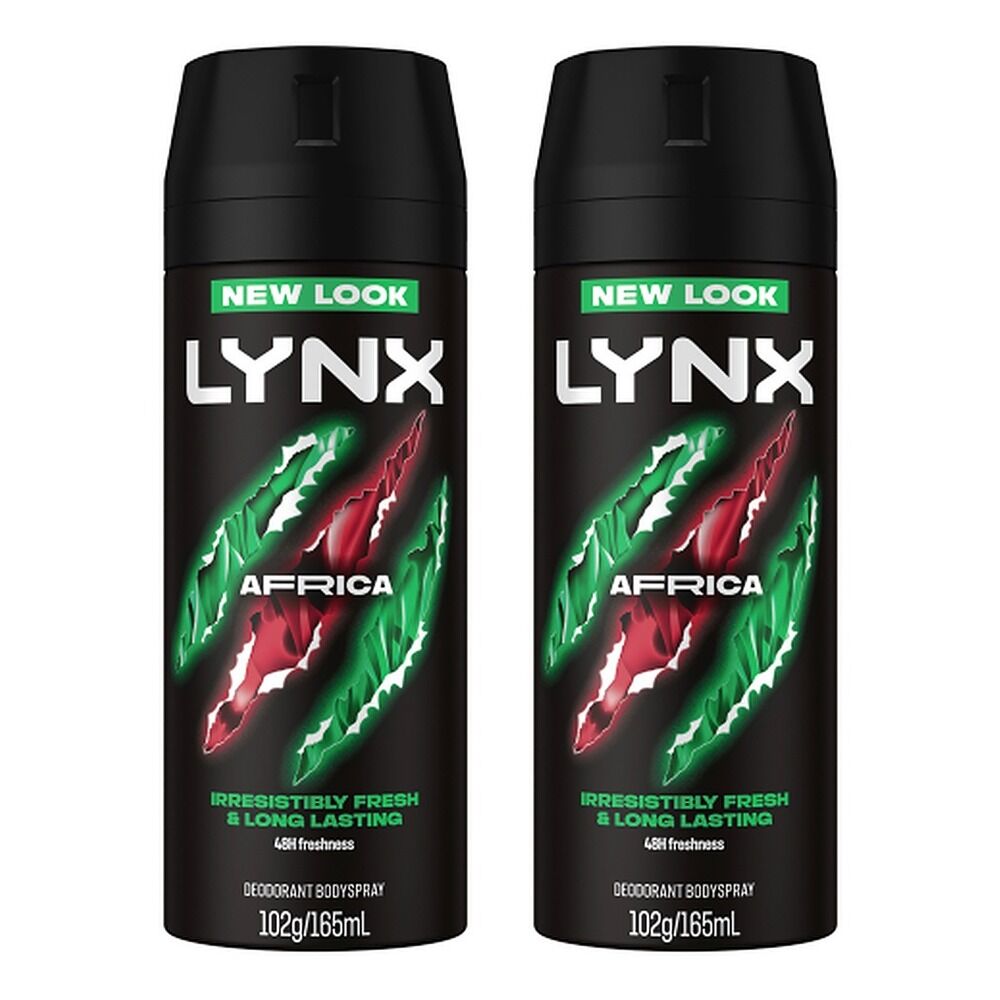 Lynx Deodorant Aerosol Africa 165mL Pack of 2