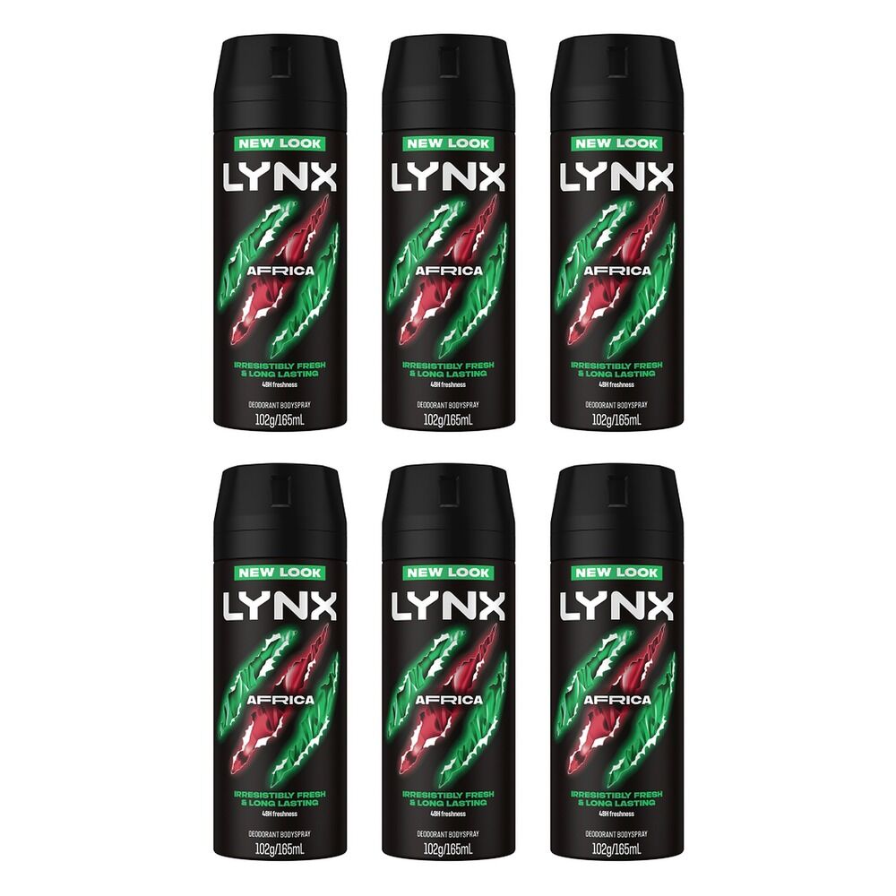 Lynx Deodorant Aerosol Africa 165mL Pack of 6