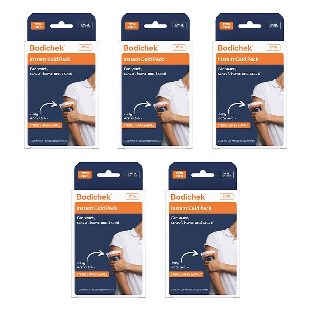 Bodichek Instant Cold Pack Small 9cm x 16cm Twin Pack Bundle of 5