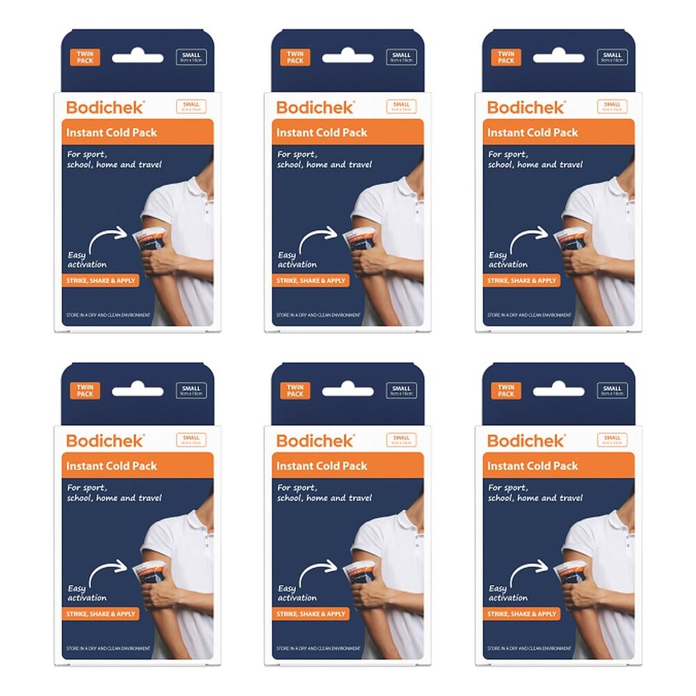 Bodichek Instant Cold Pack Small 9cm x 16cm Twin Pack Bundle of 6