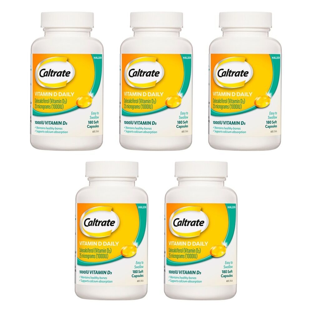 Caltrate Vitamin D Daily 180 Capsules Pack of 5