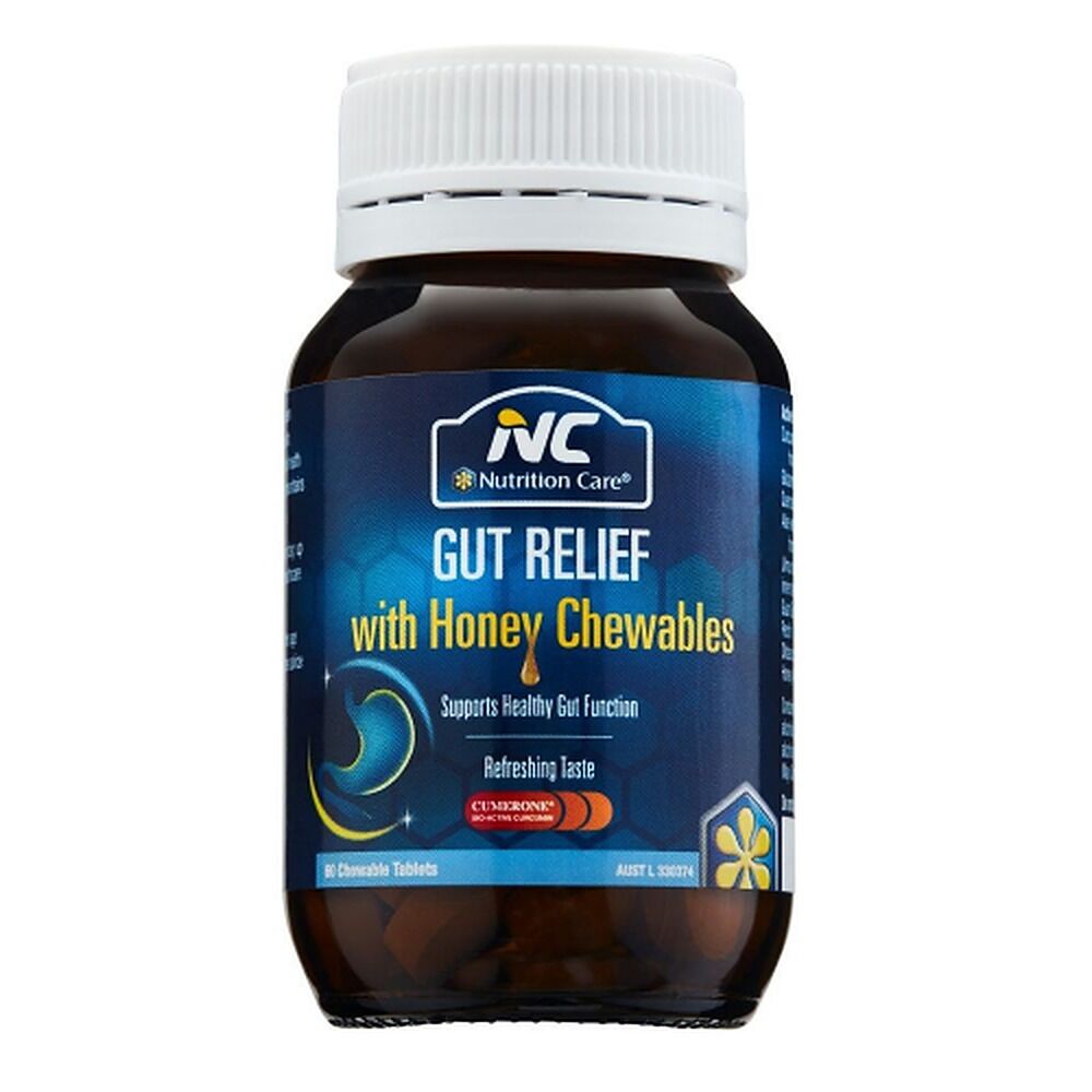 Nutrition Care Gut Relief with Honey 60 Chewable Tablets