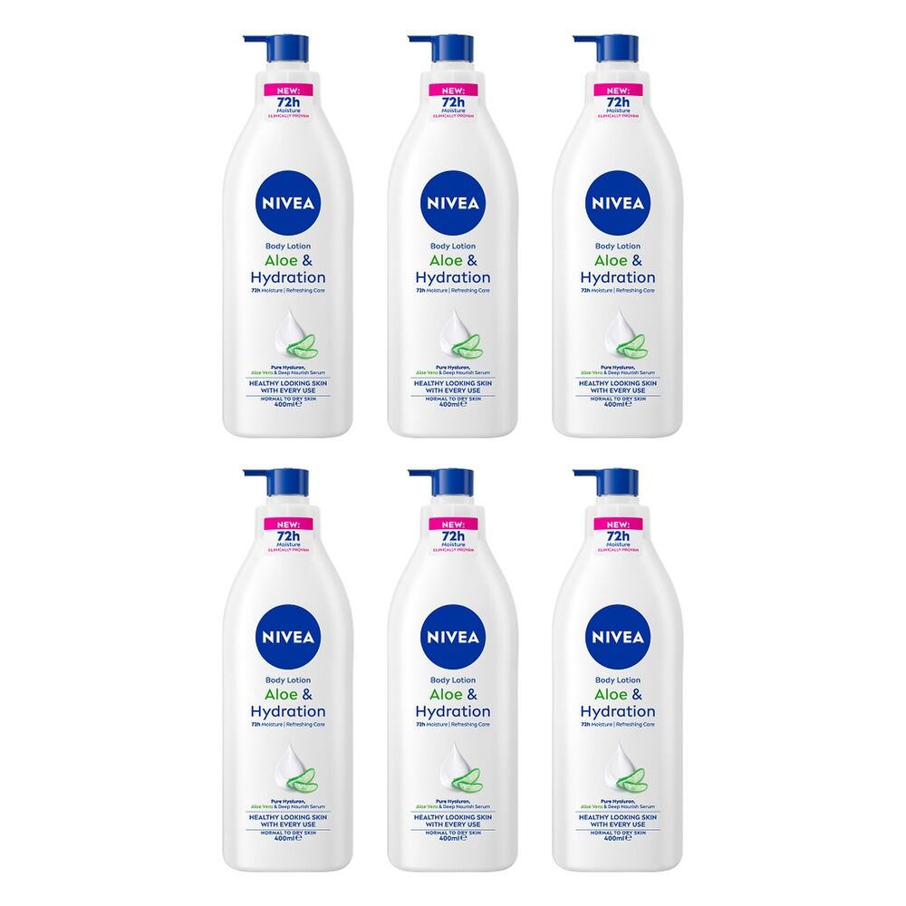 Nivea Aloe & Hydration Body Lotion 400mL Pack of 6