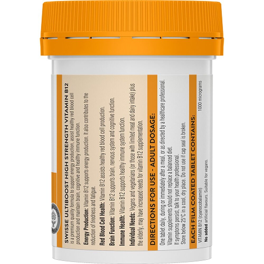Swisse Ultiboost High Strength Vitamin B12 60 Tablets