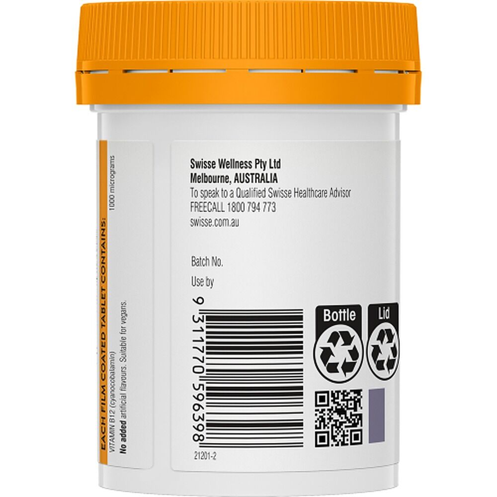 Swisse Ultiboost High Strength Vitamin B12 60 Tablets