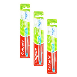 Colgate Twister Manual Toothbrush, Soft Spiral Bristles Pack of 3