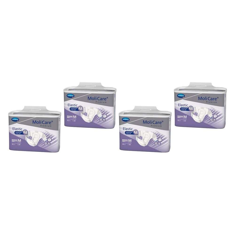 MoliCare Premium Elastic Slip Size Medium 26 Pack x 3 Bundle of 4