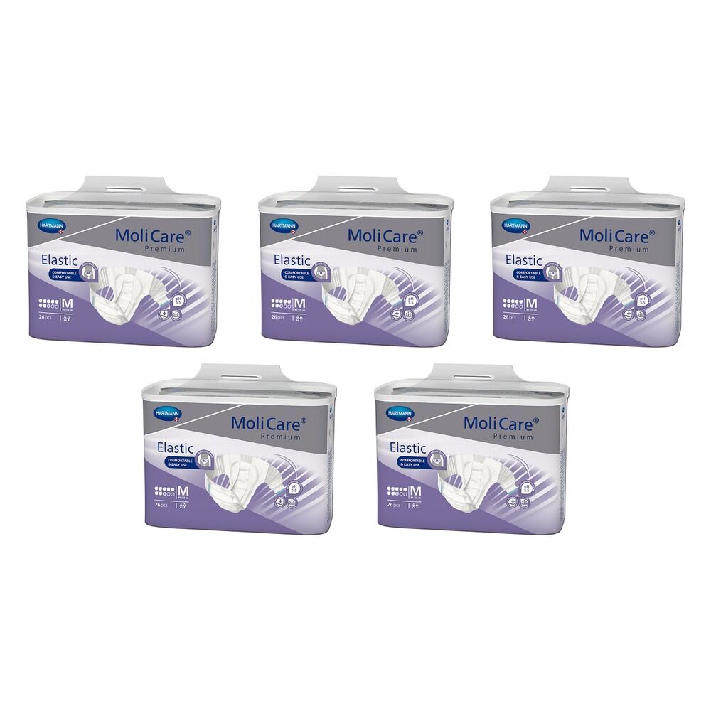 MoliCare Premium Elastic Slip Size Medium 26 Pack x 3 Bundle of 5