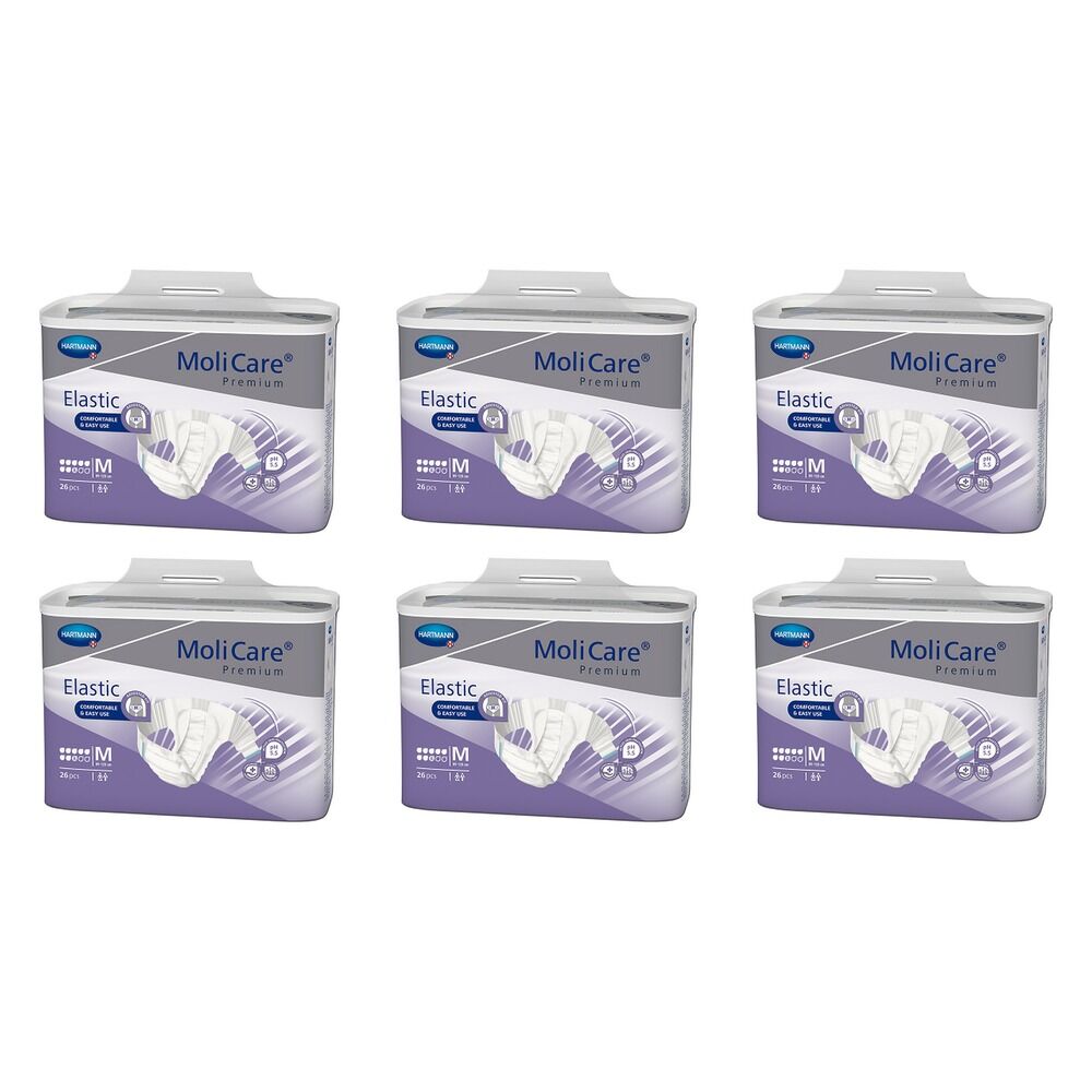 MoliCare Premium Elastic Slip Size Medium 26 Pack x 3 Bundle of 6