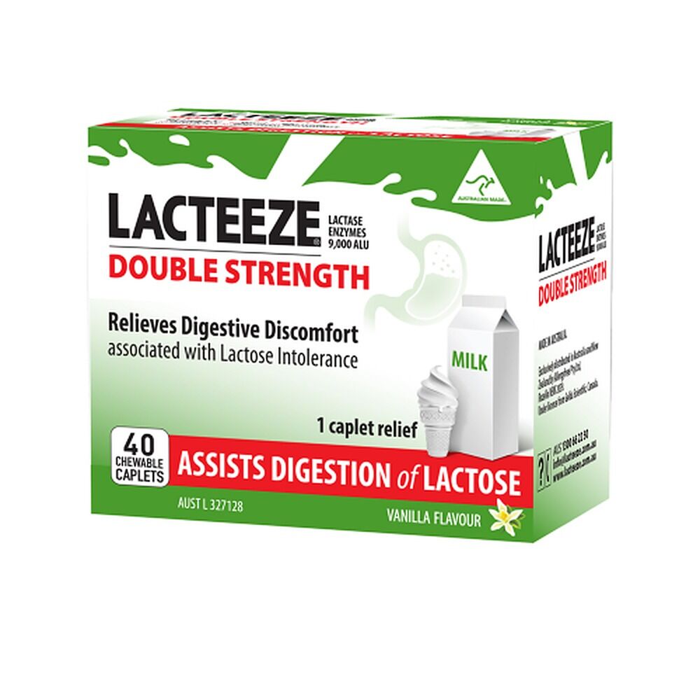 Lacteeze Double Strength 40 Chewable Caplets