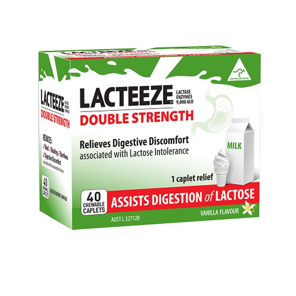 Lacteeze Double Strength 40 Chewable Caplets