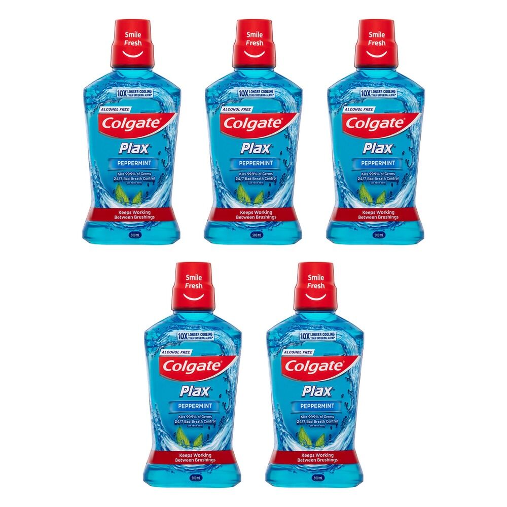 Colgate Plax Mouthwash Peppermint 500mL Pack of 5
