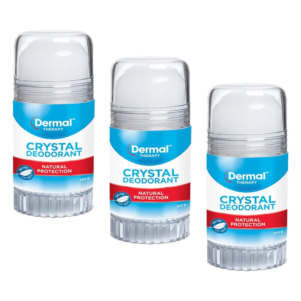 Dermal Therapy Crystal Deodorant Roll On 120g Pack of 3