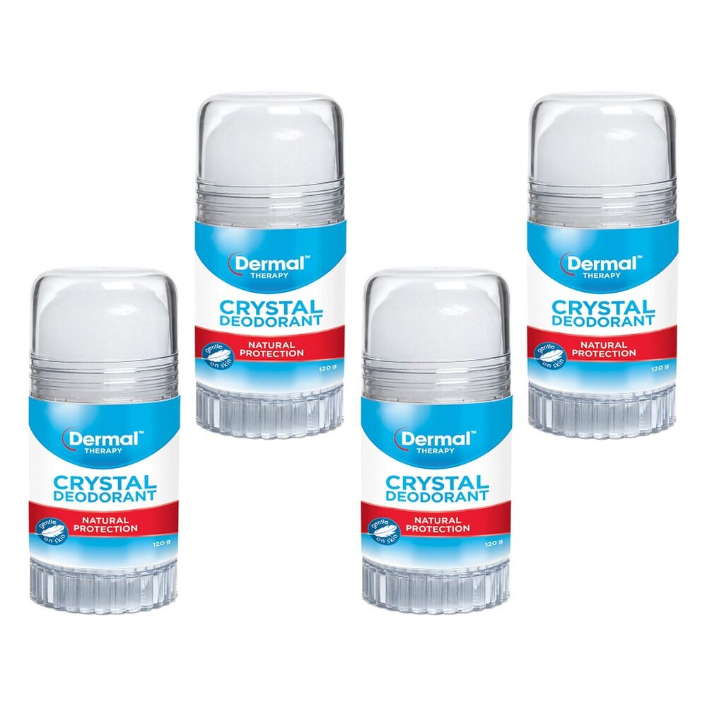Dermal Therapy Crystal Deodorant Roll On 120g Pack of 4