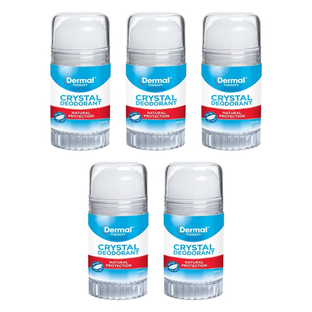 Dermal Therapy Crystal Deodorant Roll On 120g Pack of 5